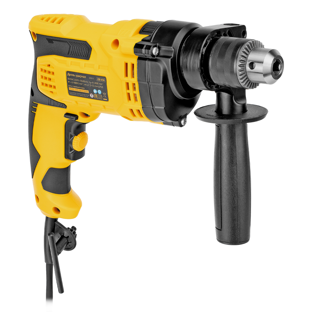 Дрель ударная IDD-850, 850 Вт, 0-2800 об/мин, 44800 уд/мин// Denzel
