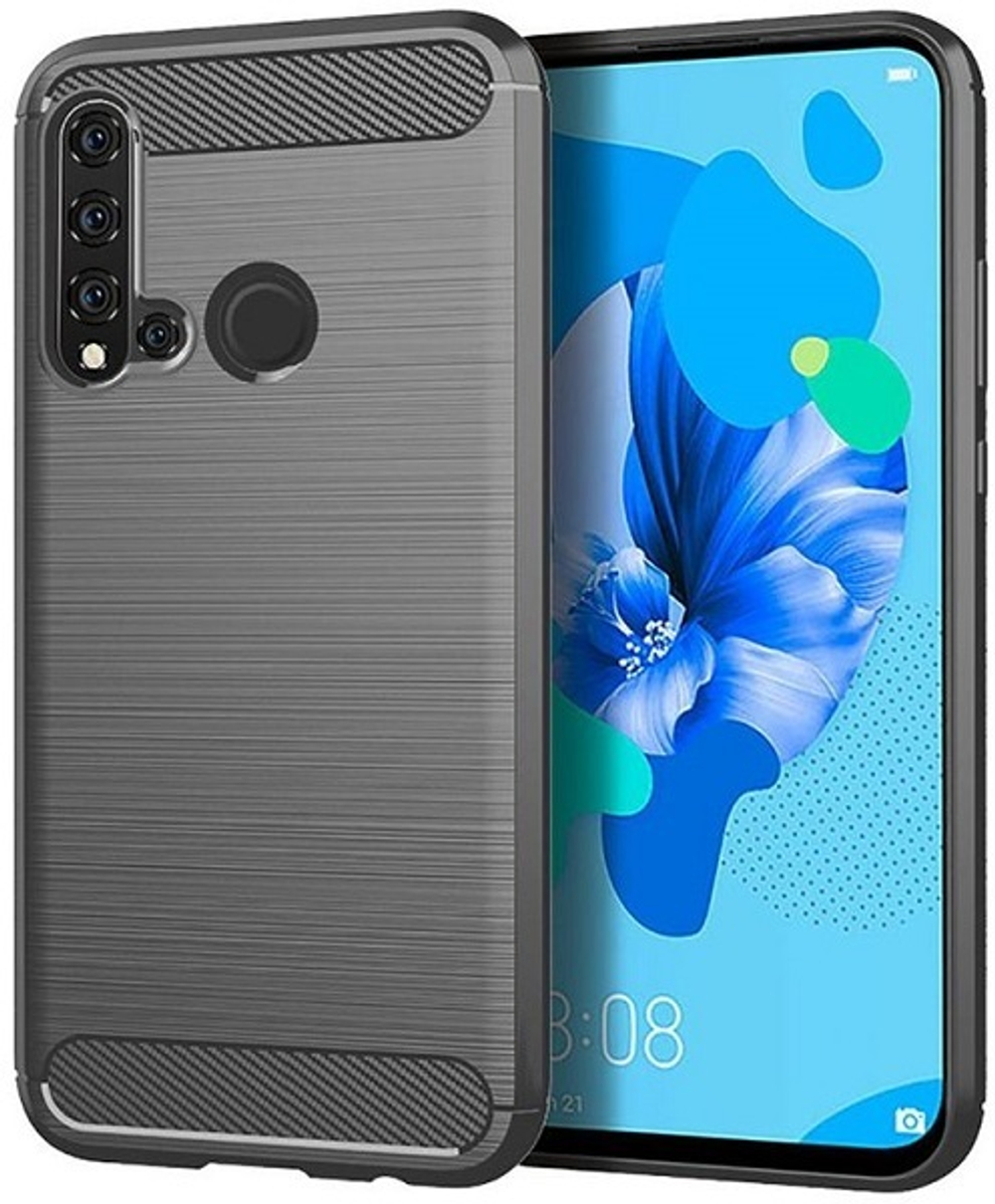 Купить чехол на Huawei P20 Lite 2019 (Nova 5i) серого цвета, в стиле Carbon  от бренда caseport. Высокое качество, низкие цены, быстрая доставка!