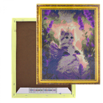Алмазная мозаика Alingar, на подрамнике, с полным заполнением, (глянц) дизайн рамка, 30х40 см, 18 цветов, "Кошки"