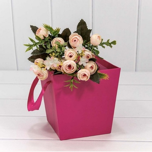 Коробка Ваза с ручками. Вишнёвая