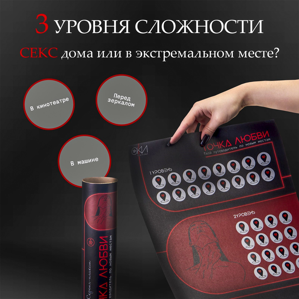 ПЛАКАТ ДЛЯ ДВОИХ ТОЧКА ЛЮБВИ, СО СКРЕТЧ-СЛОЕМ
