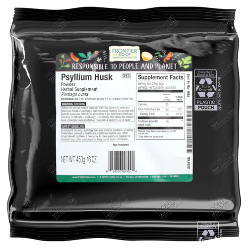 Frontier Co-op, порошок из шелухи семян подорожника, 453 г (16 унций)