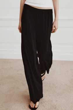 ZARA ПРЯМЫЕ БРЮКИ ИЗ ХЛОПКА, ЧЕРНЫЙ