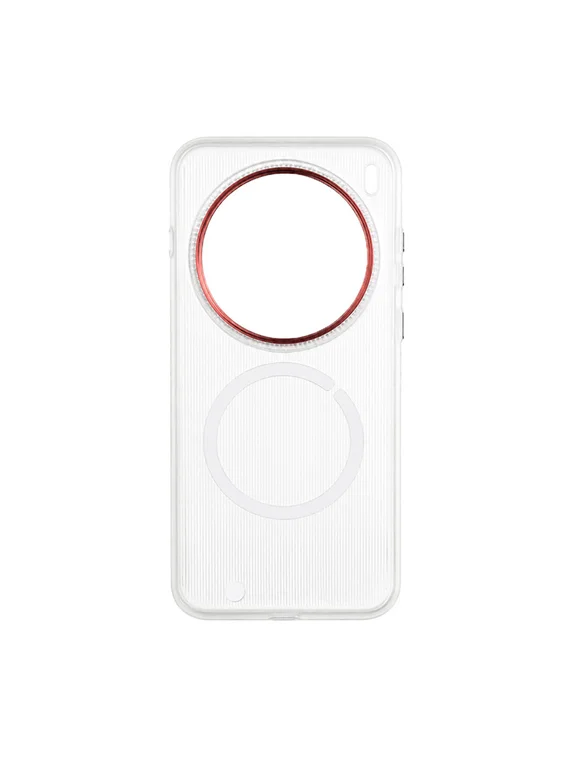 Защитный чехол для Vivo X300 Pro c MagSafe Серый с красной окантовкой блока камеры (Gray-Red)