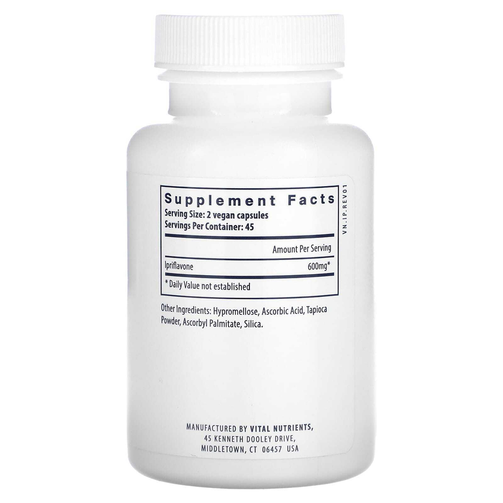 Vital Nutrients, Иприфлавон, 600 мг, 90 веганских капсул (300 мг в каждой капсуле)