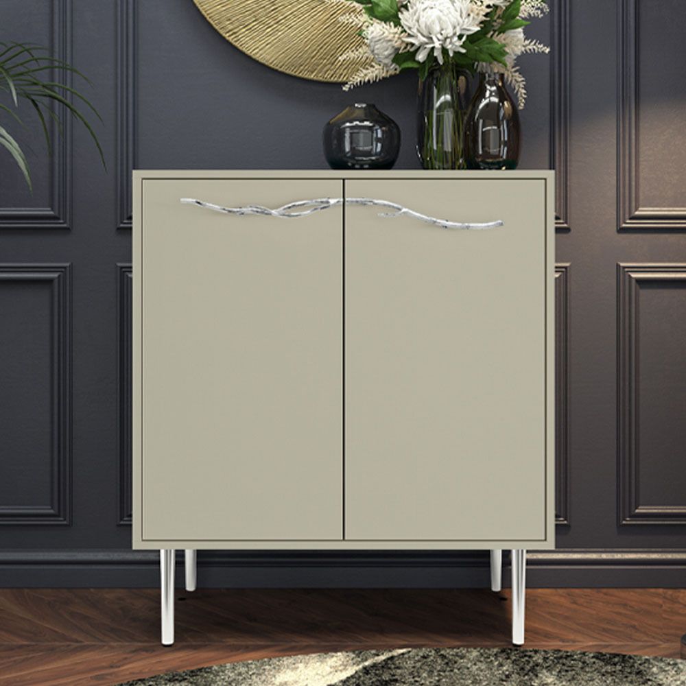 Комод Арт Колор matte Стайл Сильвер с 2 полками Серый шелк матовый