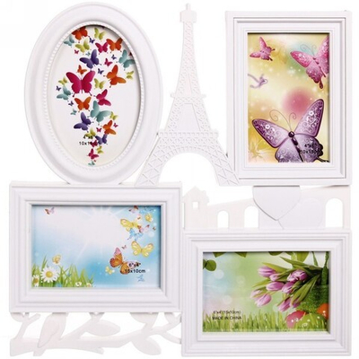 Фоторамка-коллаж 37,5*37,5см «Париж» цвет белый, на 4 фото, пластик