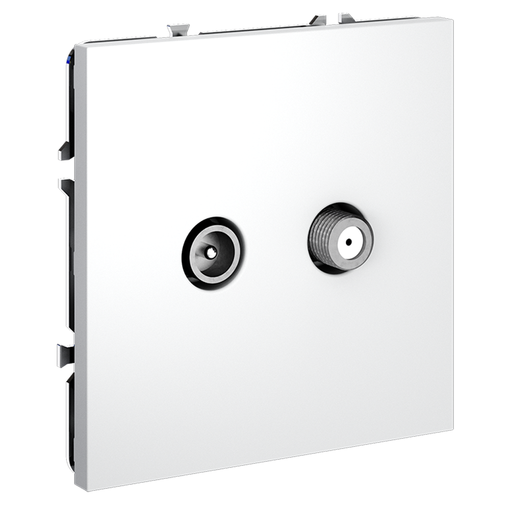 Розетка телевизионная встраиваемая VOLTUM S70 оконечная TV+SAT, (белый матовый)