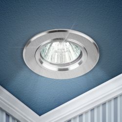 Светильник встраиваемый алюминиевый ЭРА KL58 SL под лампу MR16 GU5.3 серебро | Алюминиевые встраиваемые светильники