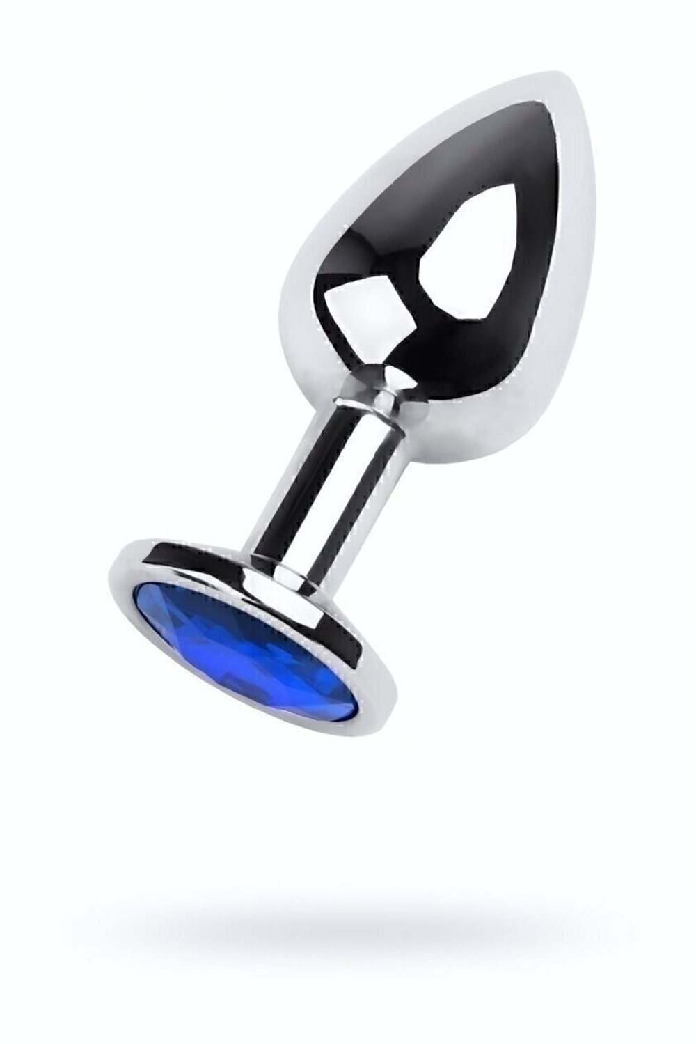 Анальная втулка с кристаллом Medium синий 8 см