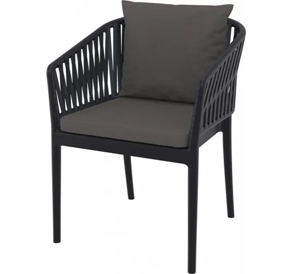 Кресло пластиковое Portofino, черный, темно-серый