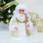 Снегурочка музыкальная «Снежный день» в белой шубке 30 см