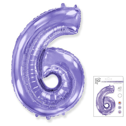 Цифра "6" сиреневый Fm в упаковке