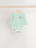 Боди с длинным рукавом для малышей Next B79-850, 3 шт., Бежевый, Светло-фиолетовый, Зеленый