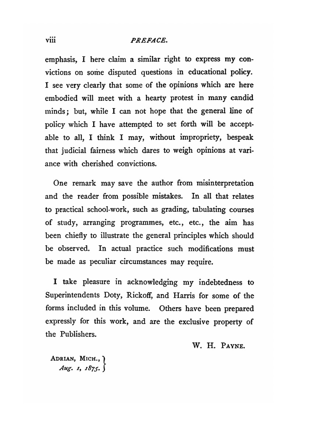 Chapters on school supervision | William Harold Payne