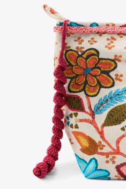 ZARA НЕСЕССЕР С ВЫШИВКОЙ И ЦВЕТОЧНЫМ ПРИНТОМ, РАЗНОЦВЕТНЫЙ