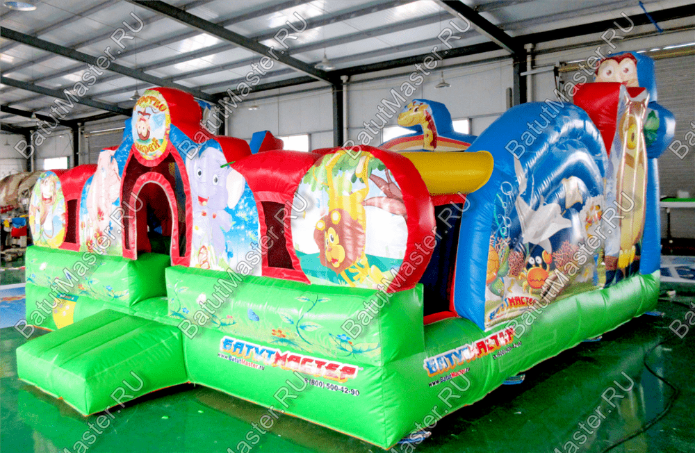 Коммерческий надувной батут "Царство зверей 2" 5*5*3,5 м