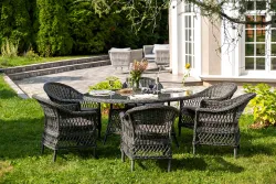 "Эспрессо–150 S" обеденная группа плетеная, цвет графит