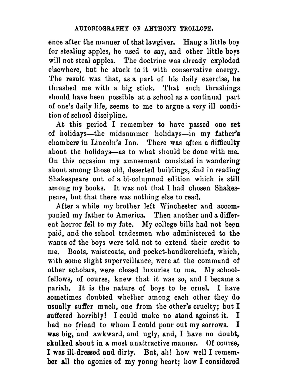 Autobiography of Anthony Trollope | Trollope Anthony