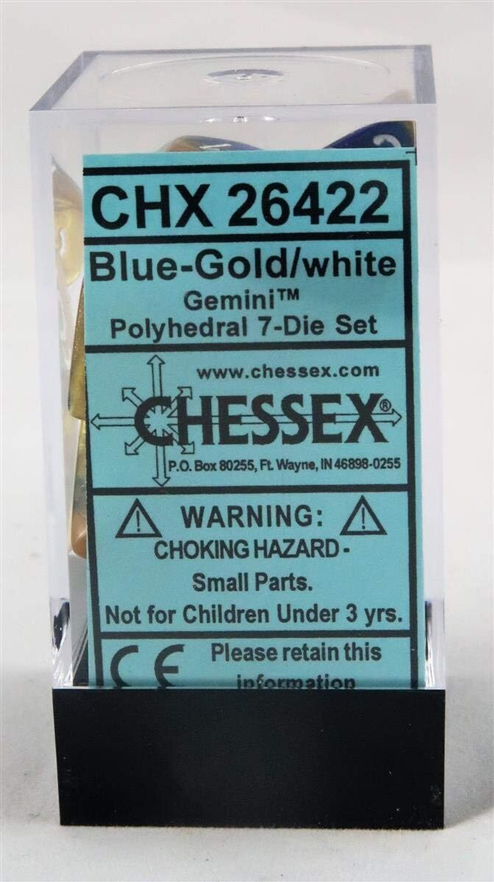 Chessex 7-dice set Gemini Blue-Green/Gold Polyhedral