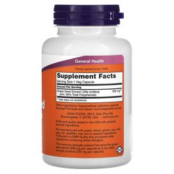 Now Foods Grape Seed Extract 500 mg 90 Veg Caps , Экстракт Виноградных Косточек