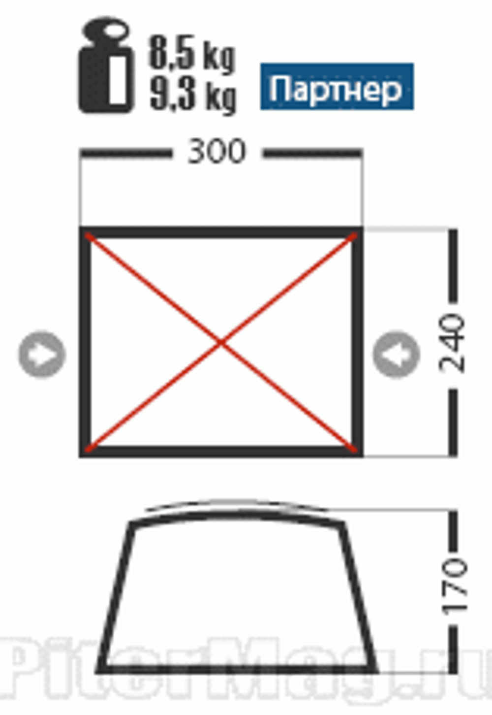 Брезентовая палатка Нормал Партнер 6 (палатка сварщика)