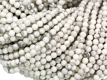 Нить бусин из говлита 6,5мм, гладкие