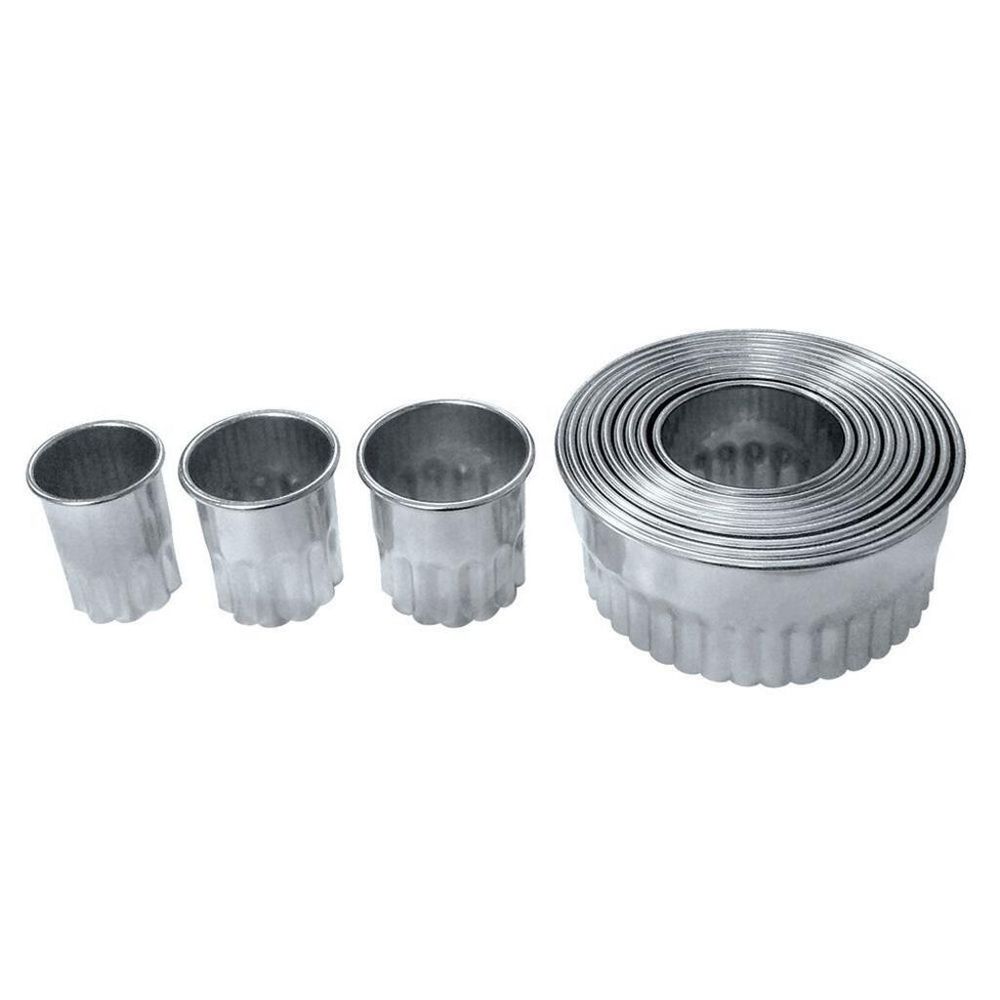 Набор кондитерских форм "Круг рифленый" 12 шт. d26-103 мм h5 см нерж. P.L.