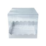 Коробка под кулич с прозрачным куполом 150*150*140 мм (белая), 10шт