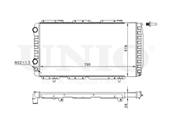 Радиатор охлаждения двигателя UNIO RAD-10074