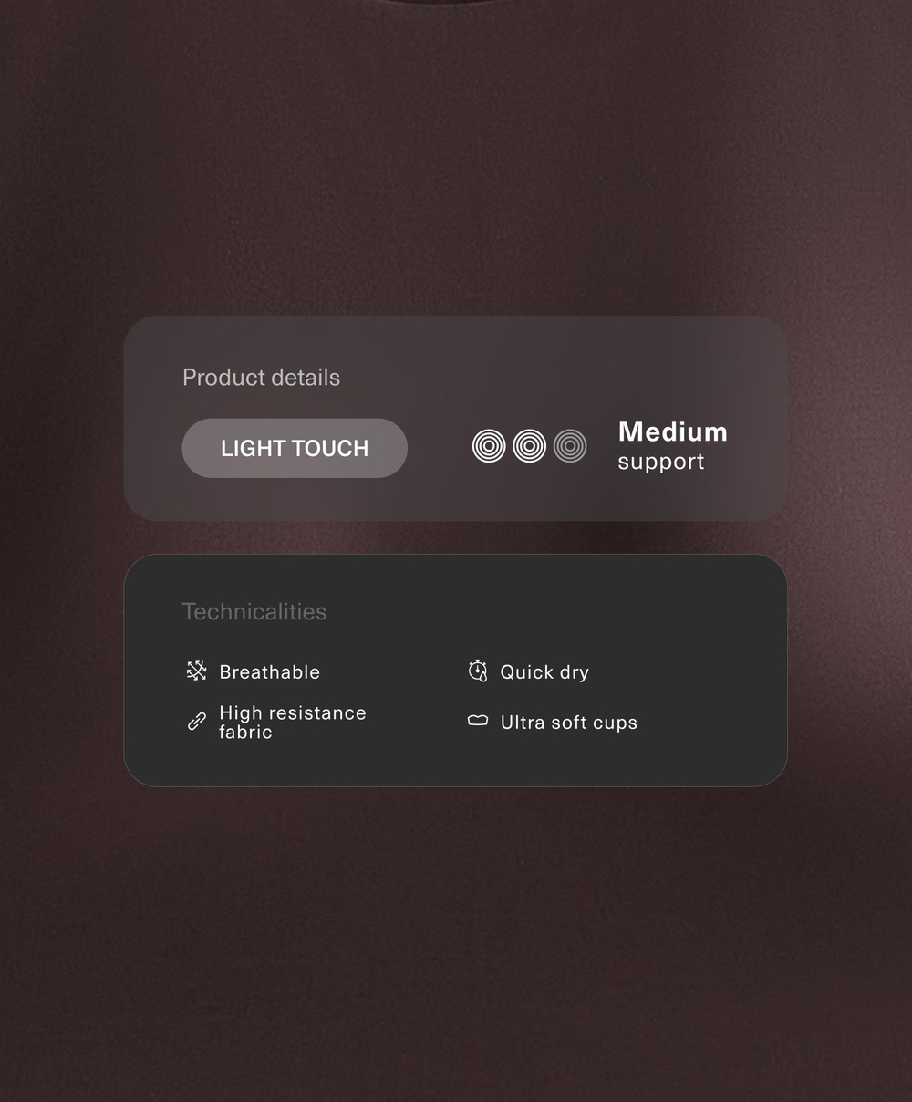 Oysho Топ Light Touch с перекрестной спинкой, шоколадный