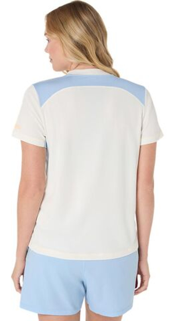 Женская теннисная футболка Asics Padel Court Short Sleeve - cream/stone wash