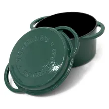 Жаровня чугунная эмалированная с крышкой, 4 л, круглая, зелёная Big Green Egg