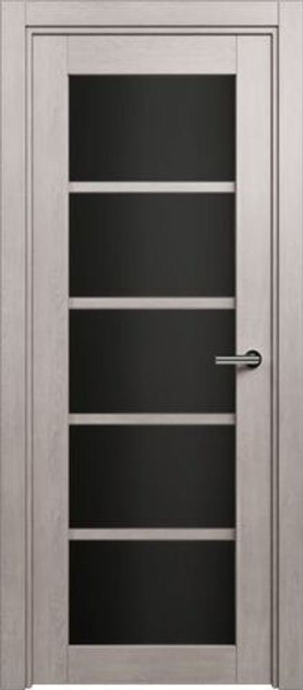 Межкомнатная дверь Status (Статус) 122 триплекс черный Серый дуб