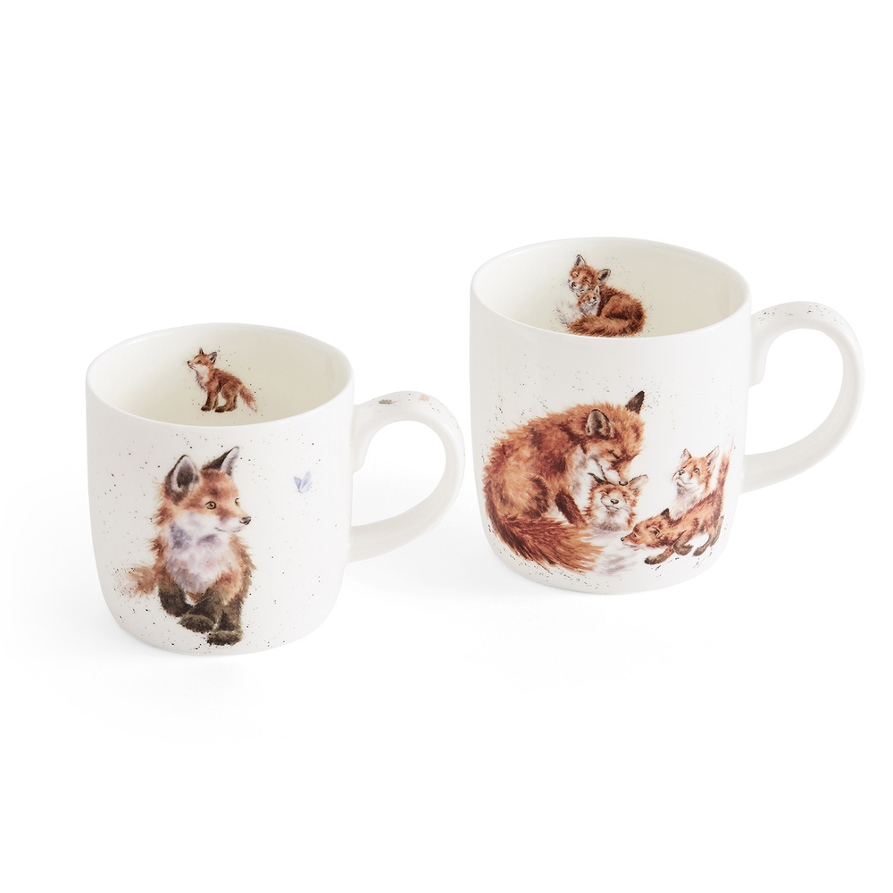 Набор из 2 кружек "Лисички" Wrendale Designs, 0,3 л и 0,4 л