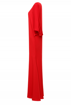 Вечернее платье красное с юбкой рыбка 31 -19FW