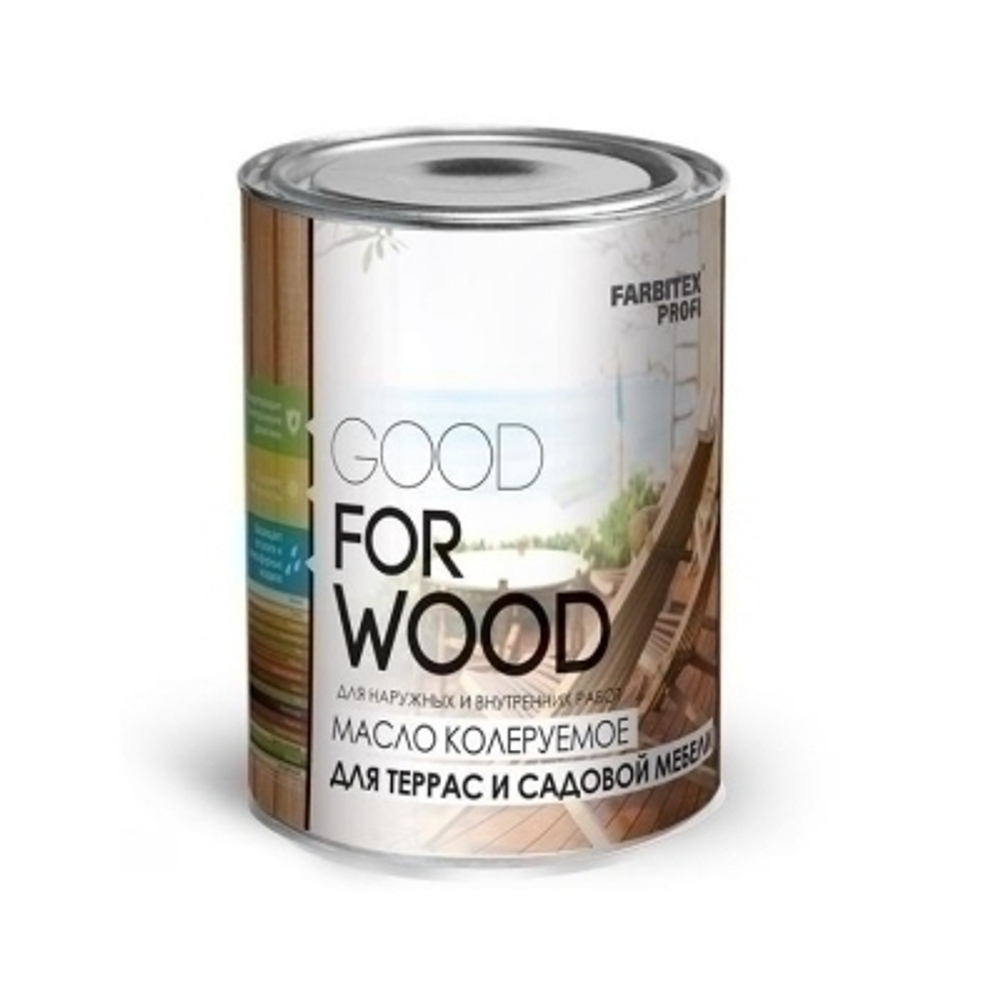 Масло колеруемое для террас и садовой мебели дуб 0,75л. FARBITEX PROFI  GOOD FOR WOOD