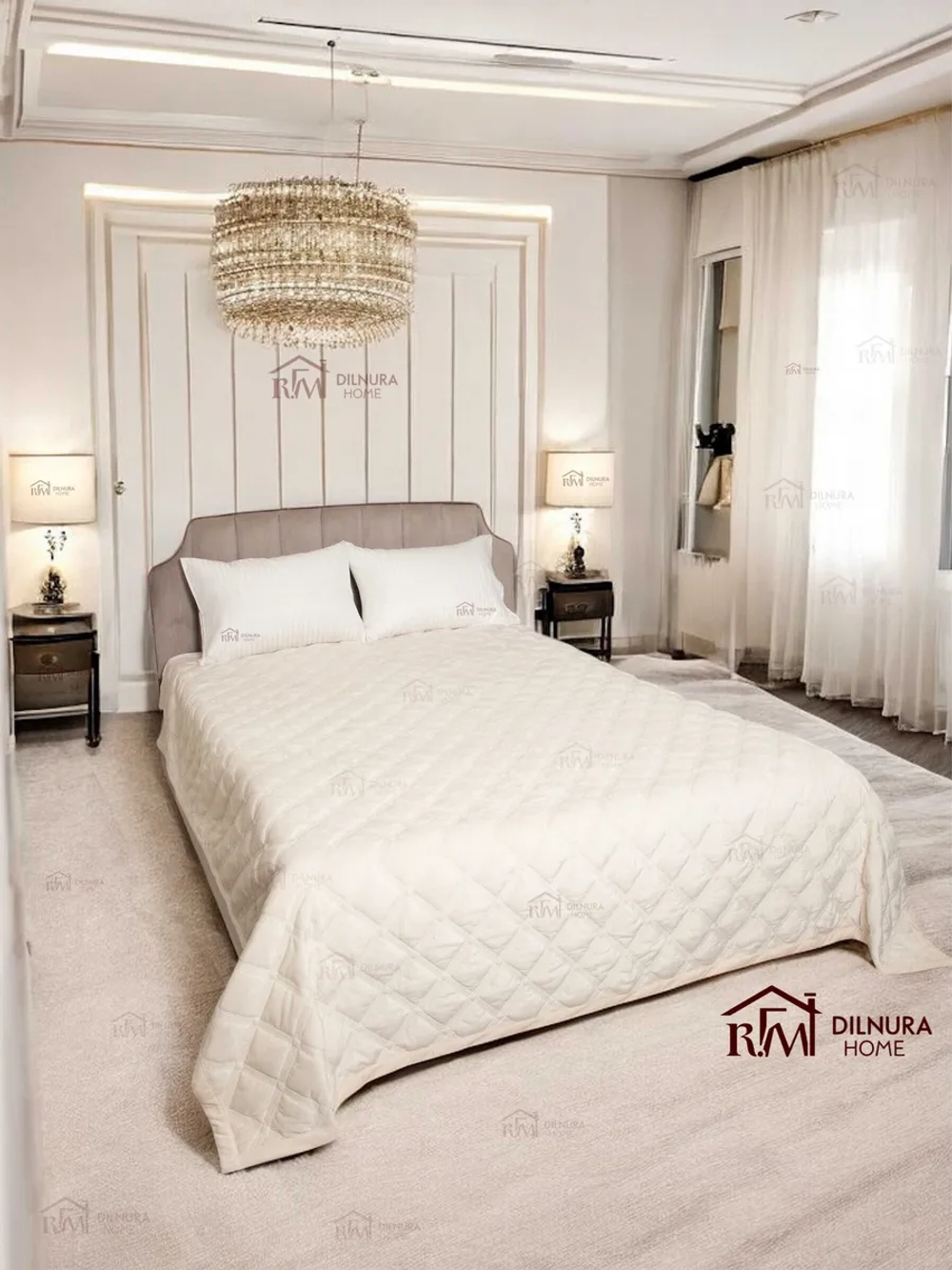 Покрывало 220х240 стеганое для кровати и дивана