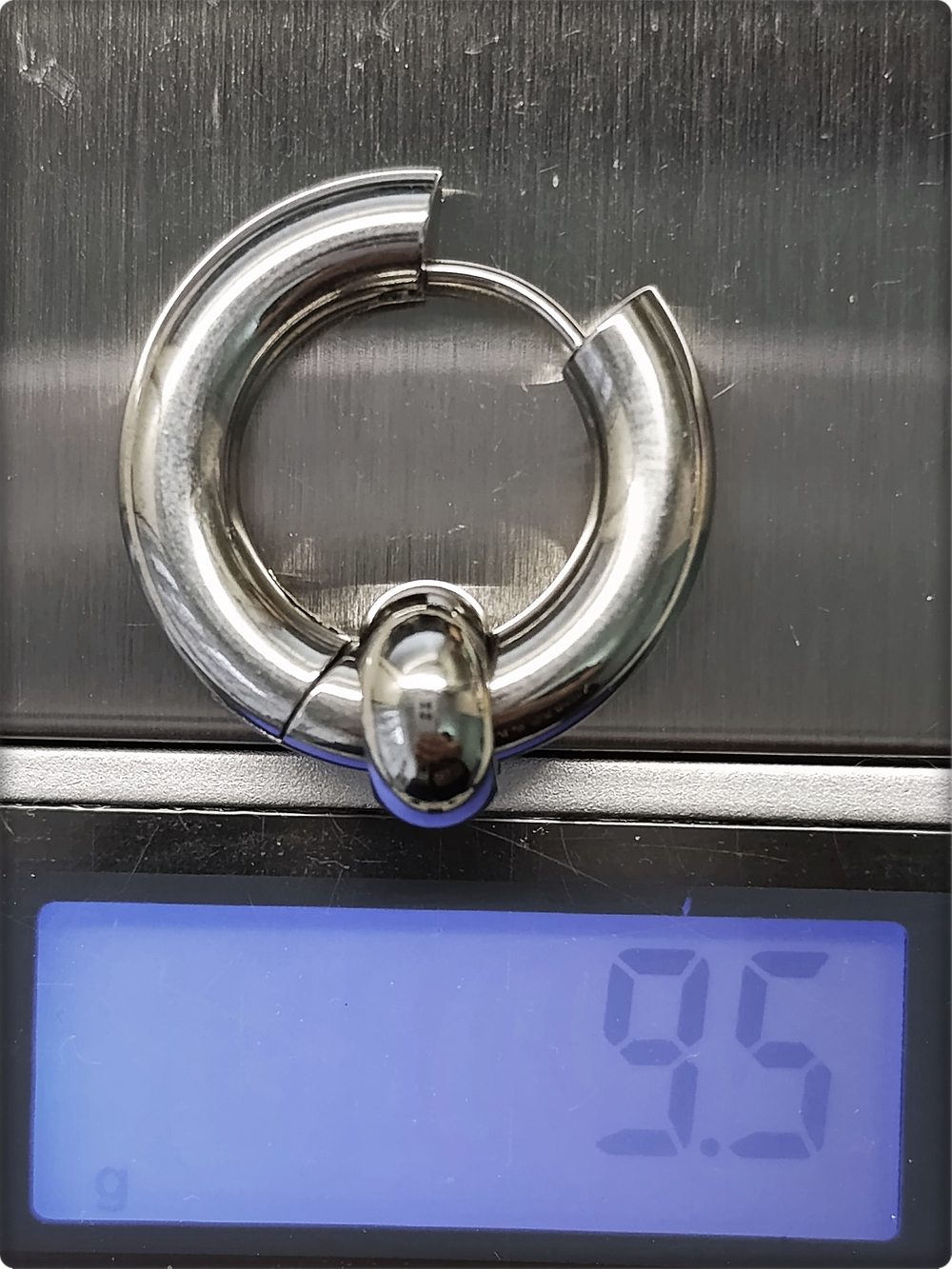 Серьга (1шт) хард-обманка для пирсинга уха, медсталь.