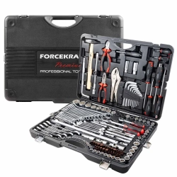 Набор инструментов 142+6пр. 1/4''3/8''1/2''(6-гран.)(4-36мм, 27,30,32,36-12гр.)+(ключи трещоточные:8х10,12х13,14х15,16х17,18х19мм, бокорезы-7'') FORCEKRAFT FK-41421-5 PREMIUM