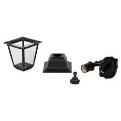 Садово-парковый светильник ЭРА НБУ 04-60-001 черный 4 гранный настенный IP44 Е27 max60Вт