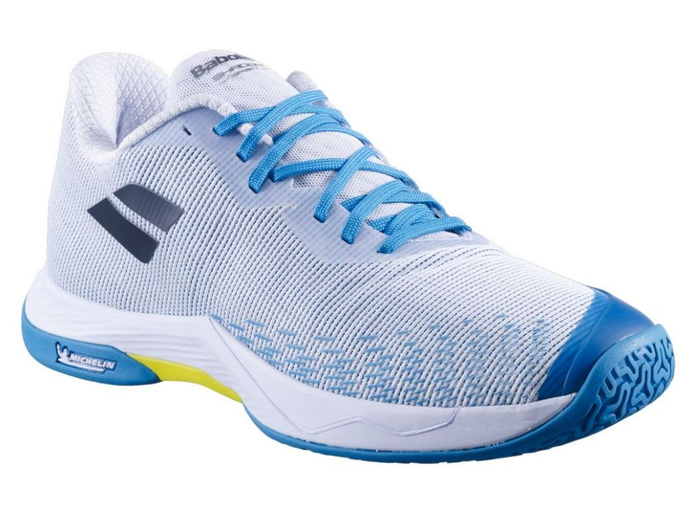 Мужские кроссовки для бадминтона/сквоша Babolat Shadow Spirit 2 - white/algier blue