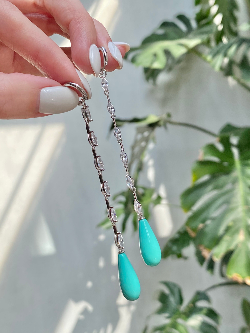 Серьги Ermolov длинные бирюза