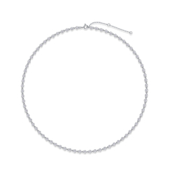 Колье - тонкая цепь круглые муассаниты