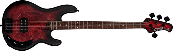 Бас-гитара STERLING StingRay HH Dark Scarlet Burst