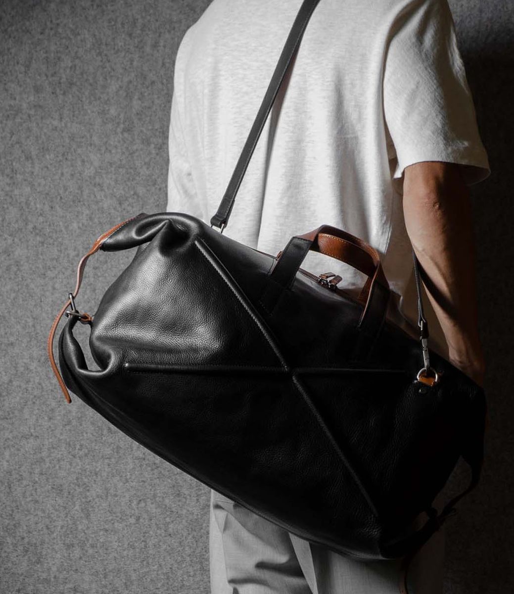Hard Graft Layover Holdall Coal — дорожная сумка из кожи