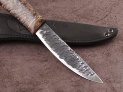Якутский нож "Амга", сталь Х12МФ, рукоять стабилизированная карельская береза/акрил