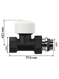 Набор термостатический прямой Royal Thermo Design 1/2"М30х1,5 (Черный)