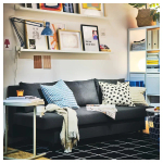 Диван-кровать 3-местный - IKEA ÄLVDALEN/ALVDALEN,  81x82x194см, черный, ЭЛЬВДАЛЕН ИКЕА