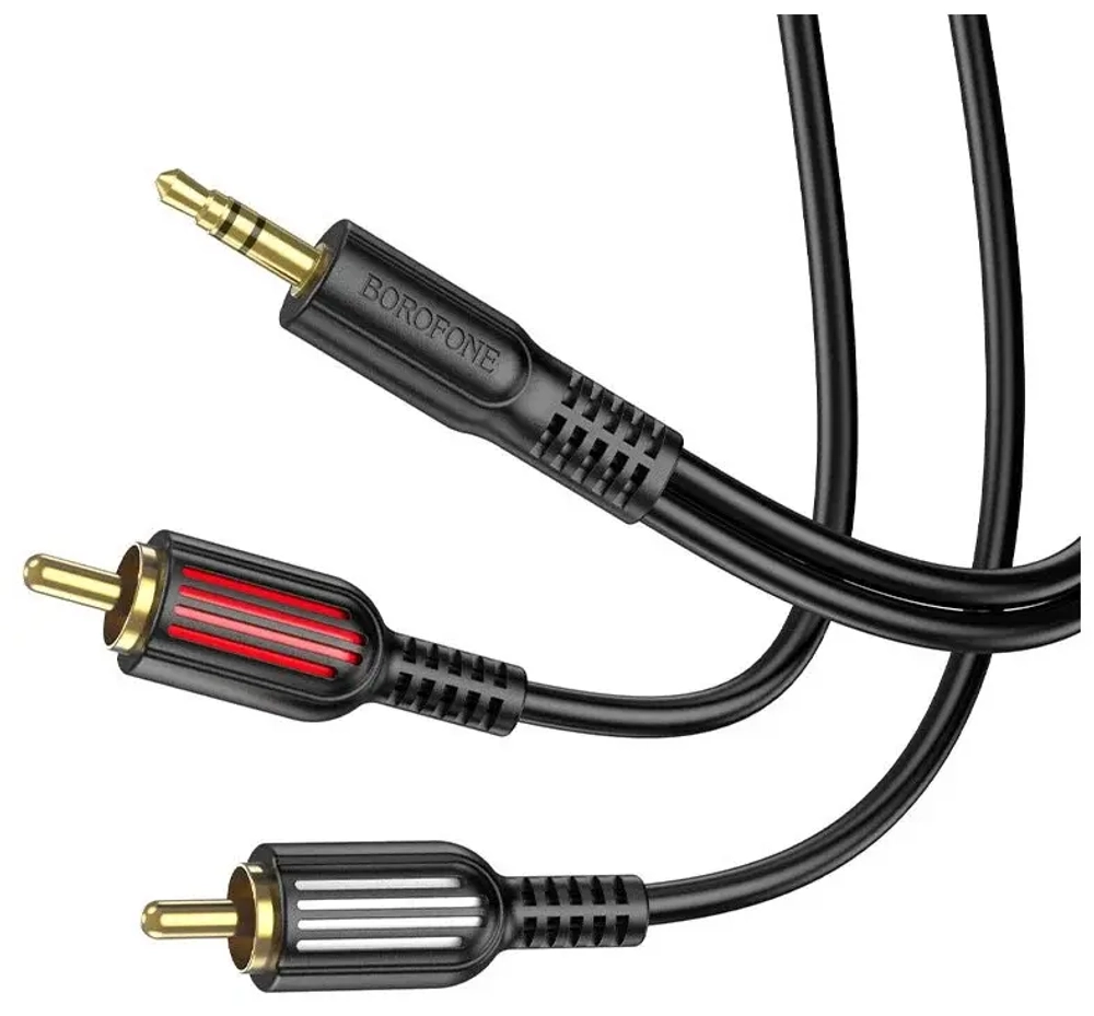 Шнур 3.5-2RCA 1.5-метр BOROFONE BL16 черный